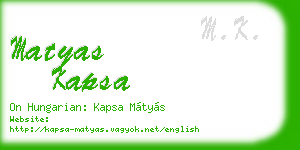 matyas kapsa business card